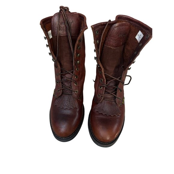 AdTec Mens Brown Leather Work Boots Size 9 M - Picture 2 of 16